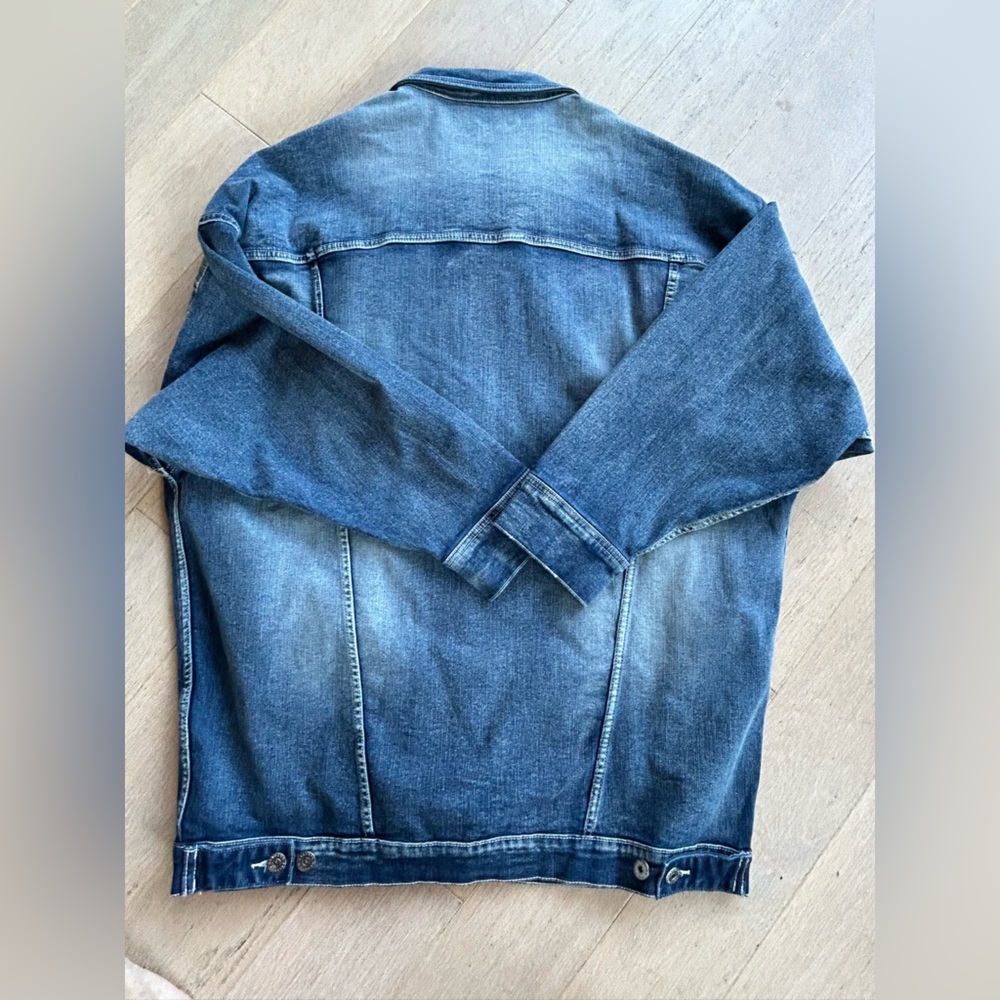 Oversized Jean Denim Trucker Jacket Women’s XL NWOT by Jeaniologie - Picture 3 of 4
